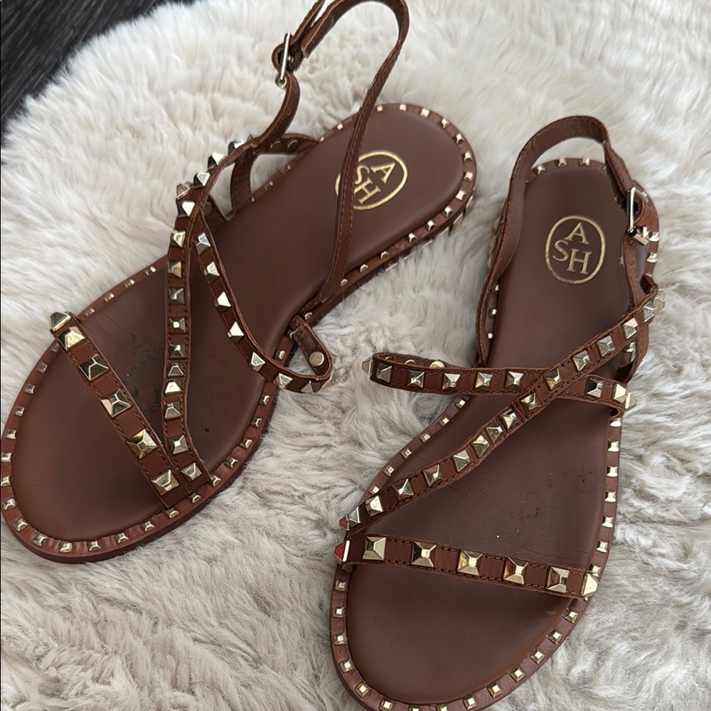 ASH Brown Studded Sandals